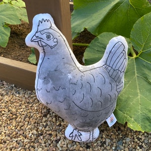 Chicken Plush Pillow ~ Svart Hona Hen ~ Full Size