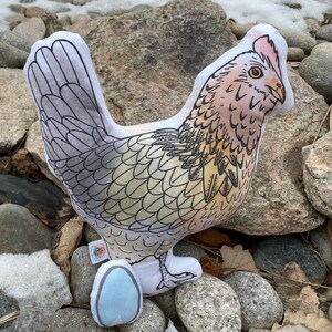 Chicken Plush Pillow ~ Easter Egger Hen (Honey) ~ Full Size