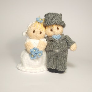 Bride and Groom Wedding Dolls Knitting Pattern Instant download image 1