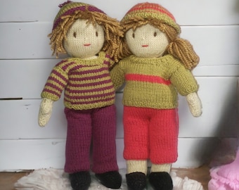 Jesse and Josie Doll knitting pattern instant download