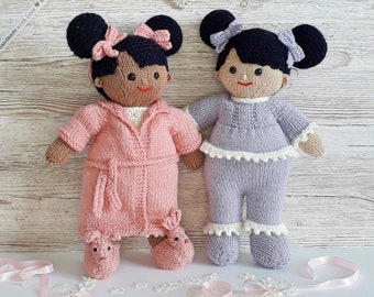 Sweet dreams Lilly and may dolls bedtime clothes instant download knitting pattern