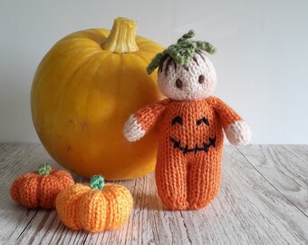 Halloween Bitsy Baby  Pumpkin doll knitting pattern