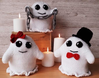 Happy Halloween Ghosts Printed knitting Pattern