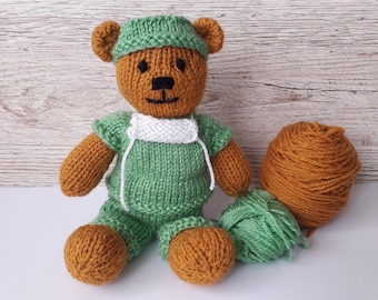 Little Doctor Bear Knitting Pattern Instant download