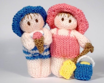 Seaside Bitsy Baby doll knitting pattern Instant download