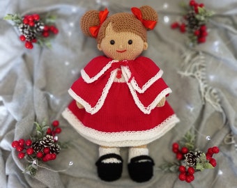 Christmas Lilly and May dolls knitting pattern Instant Download