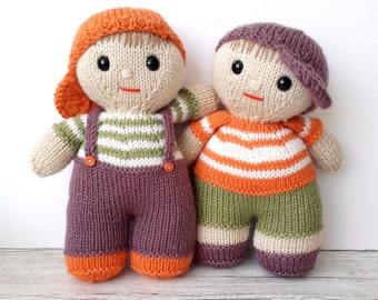 Benjy and Bo Dolls knitting pattern Instant download