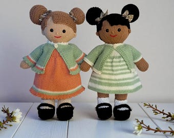 Springtime Lilly and May dolls knitting pattern Instant Download
