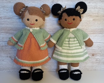 Springtime Lilly and May dolls knitting pattern Instant Download