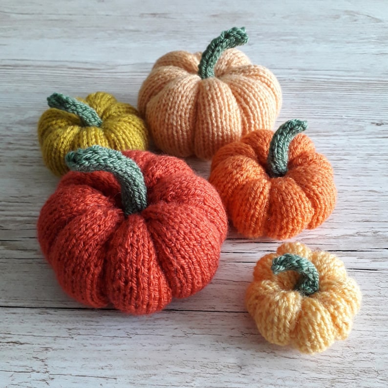 Easy knitted pumpkin pattern instant download etsy uk
