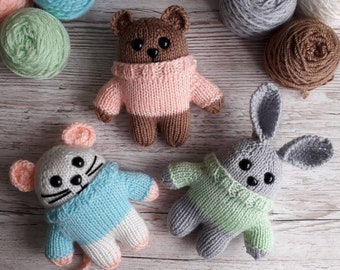 Teddy Boo and Friends toy knitting pattern Instant download