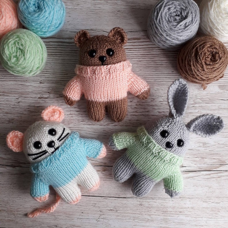 Teddy Boo and Friends toy knitting pattern Instant download image 1