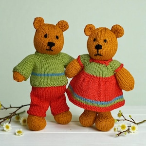 Bitsy Teddy bears Knitting Pattern Instant download