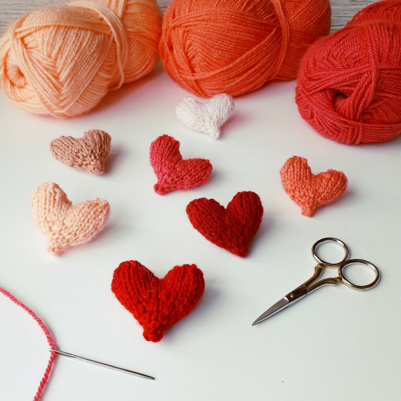 Easy Little Hearts Knitting Pattern Instant Download Etsy