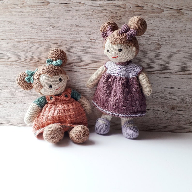 Lilly and May Dolls Knitting Pattern Instant Download image 1