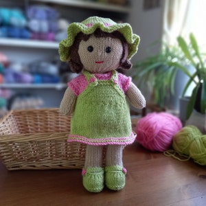 Miss Delia doll- Summer holiday set instant download knitting pattern pdf