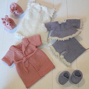 Sweet dreams Lilly and May Dolls Clothes Knitting Pattern Instant Download