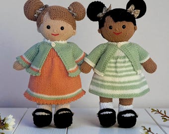 Springtime Lilly and May dolls Printed knitting pattern