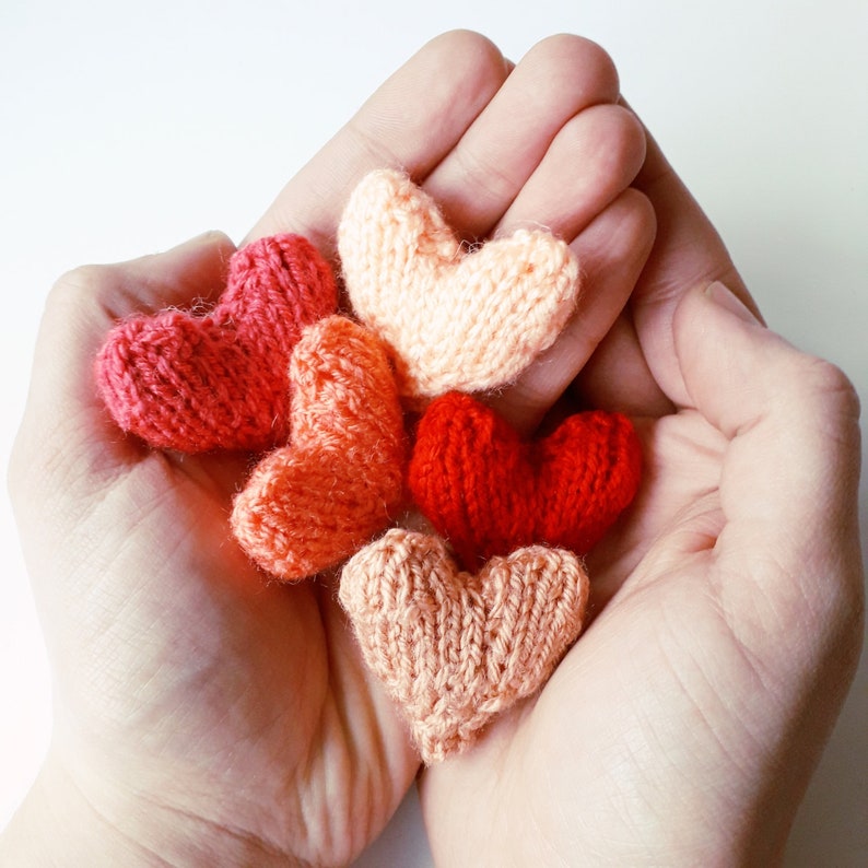 Easy Little Hearts Knitting Pattern Etsy