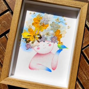 Illustrazione con erbario di fiori secchi di Sanhua-Murmure Fleuri