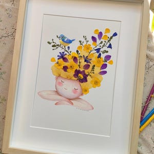 Illustration avec herbier fleurs séchée de Sanhua - Le paradis naturel