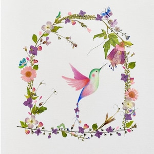 Illustration de Sanhua - Murmure Fleuri : La Danse Enchantée du Colibri