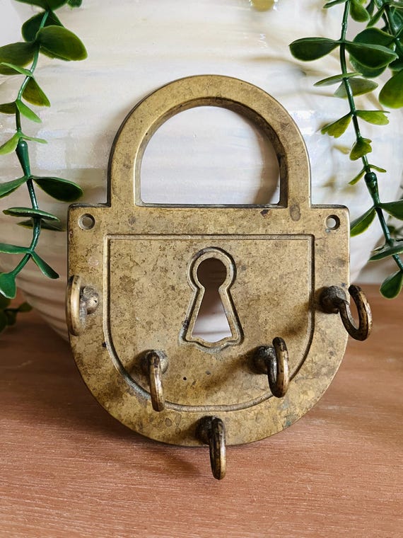 Brass Padlock Key Hook - Etsy