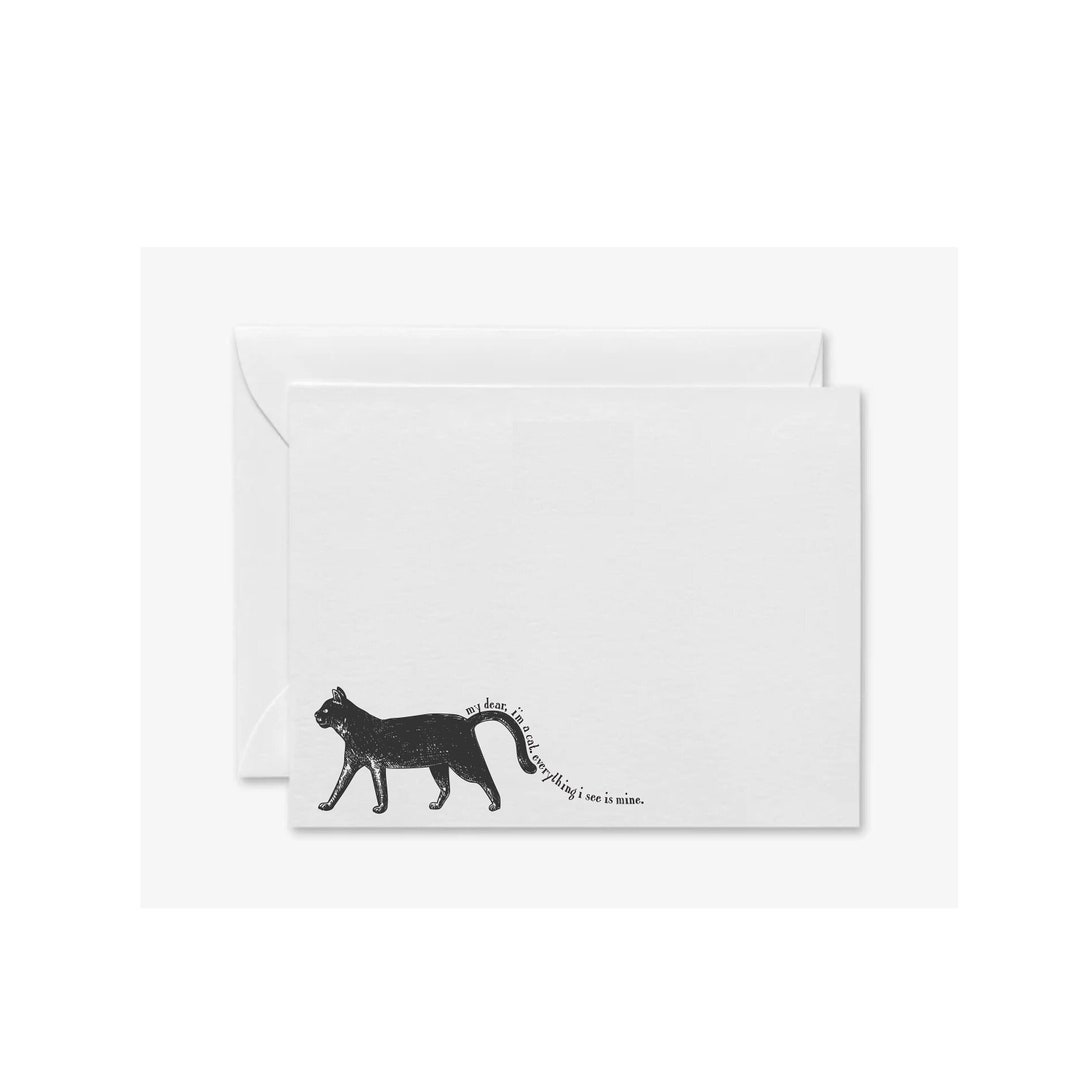 Black Cat Note Card Set Funny Kitty Card Halloween A2 Size Greeting ...