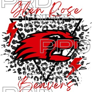 Custom School Mascot Retro Leopard Design PNG Digital Design