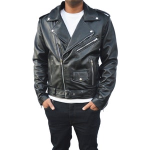 Double Rider Leather Jacket, Top Grain Leather, Black Leather
