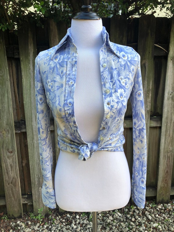 1970's Floral Daffodil Blouse