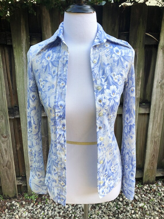 1970's Floral Daffodil Blouse - image 2