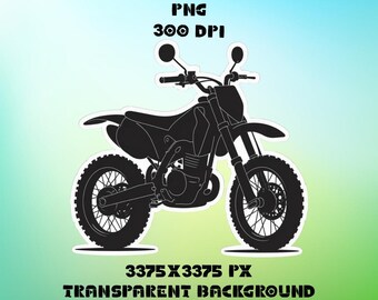Motorcycle PNG Clipart: Dirt Bike Sticker Design (300 DPI, 3375x3375px)