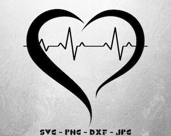 Clipart hartritme-ECG: ontwerp verpleegster Doctor Love (digitale bestanden)
