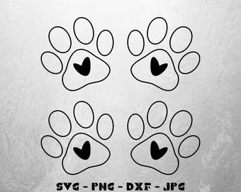 Dog Paw Prints SVG, Animal Paw Print Cut Files (Digital Download)