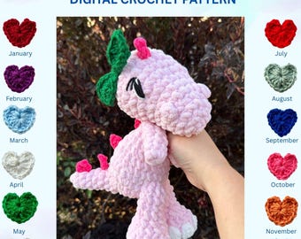 LÅG SÖMNING Dinosaurie Virkmönster: Amigurumi PDF (digital nedladdning)