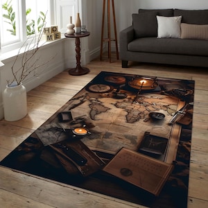 Old Map Rug, Vintage Rug, Unique Rug, Map Rug, Living Room Rug, Area Rug, Custom Rug,  Gifts Rug, Cool Rug, Aesthetic Rug,  Retro Map Rug