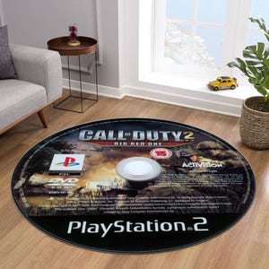 Video Game Rug, Player Rug, Gifts for Gamers, Round Rug, Game Room Rug, Game Room Decor, Player Decor, Area Rug, Modern Rug, Living Room Rug