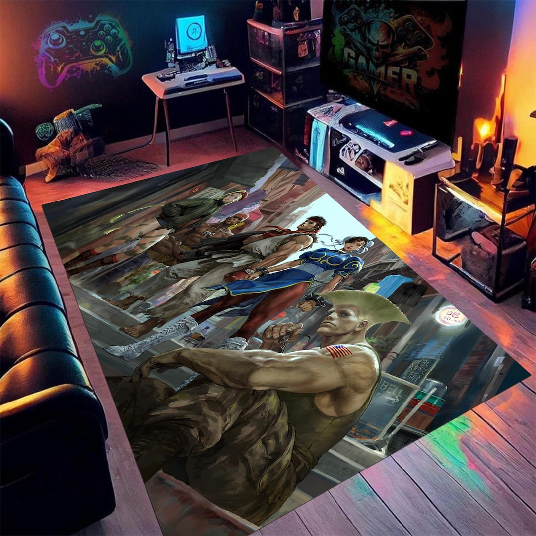 Street Fighter Rug: Retro Game Room Decor - Etsy