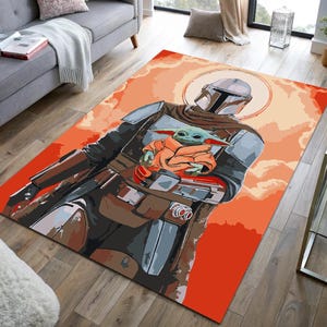 Star Wars Rug,Mandalorian Rug,Fantastic Rug,Movie Rug,Movie Decor,Young Room Rug,Boys Room Rug,Custom Rug,Personalized Gifts,Area Rug
