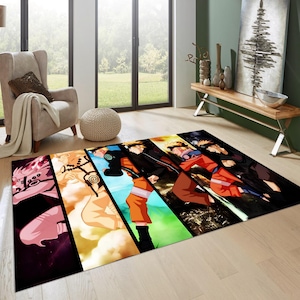 Cartoon Rug,Anime Evulation,Personalized Rug,Movie Rug,Poster Rug,Manga Rug Decor,Living Room Rug,Popular Rug,Gift for Movie Lover