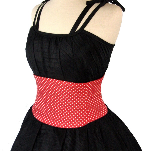 Polka Dot Corset Belt / Red White Waist Cincher / Retro Belt / Etsy