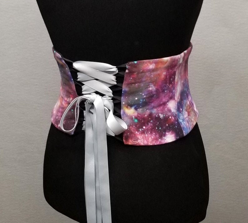 Sale Corset Fits Waist Sized 27 to 30 Universe Corset Waist Cincher Ready to Ship Sample Sale Obi Belt Corset Belt