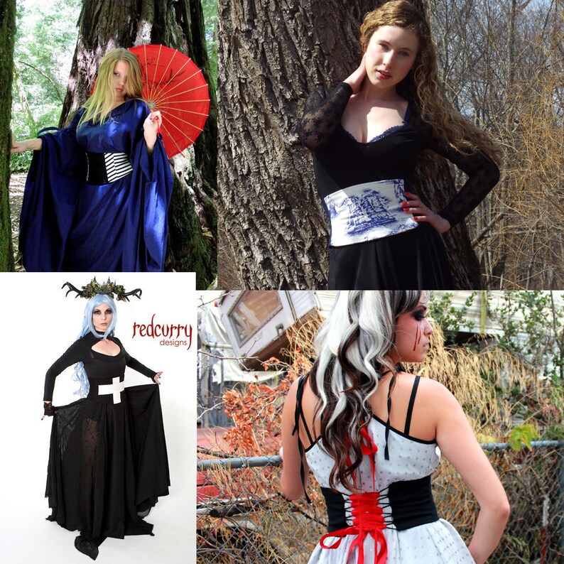Sale Corset Fits Waist Sized 27 to 30 Universe Corset Waist Cincher Ready to Ship Sample Sale Obi Belt Corset Belt