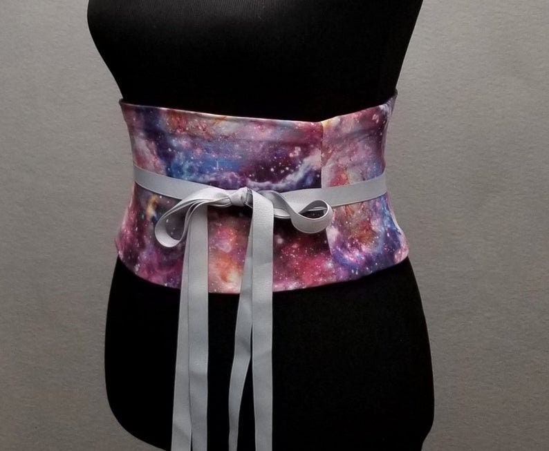 Sale Corset Fits Waist Sized 27 to 30 Universe Corset Waist Cincher Ready to Ship Sample Sale Obi Belt Corset Belt