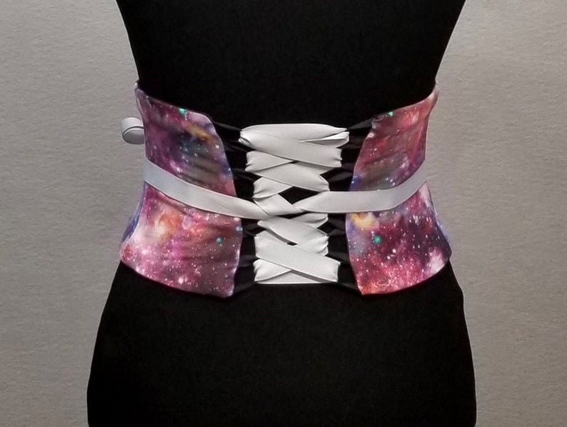 Sale Corset Fits Waist Sized 27 to 30 Universe Corset Waist Cincher Ready to Ship Sample Sale Obi Belt Corset Belt