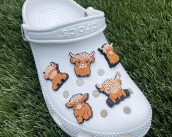 Highland Cow Shoe Charms | Highland Cattle | Highland Cow Party Favor |1 piece option OR 6 piece set