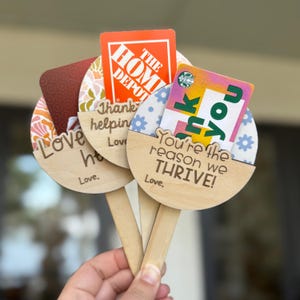 Personalized Basswood Plant Stake Gift Card Holder: Teacher Appreciation