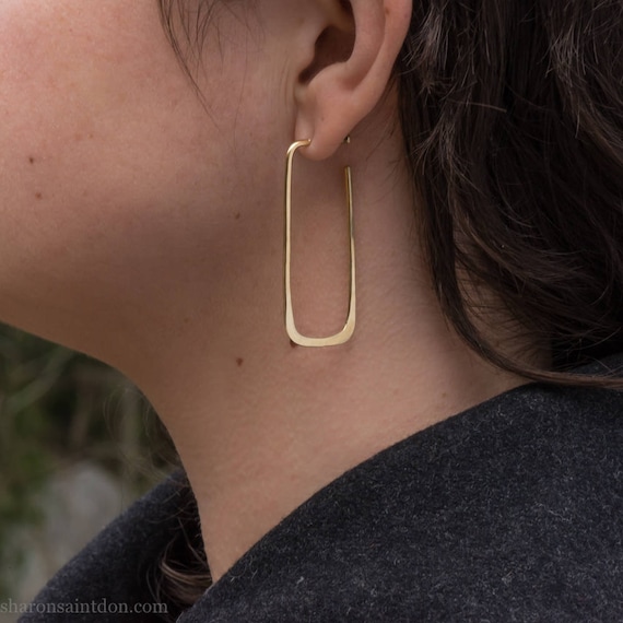 50mm Diam. 22k rose gold plated hoop earrings Womens quality fashion Jewellery