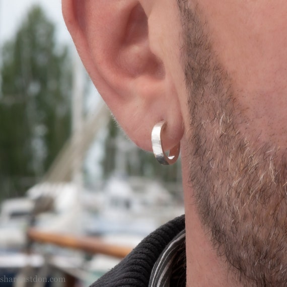 Handmade silver hoop earrings deals